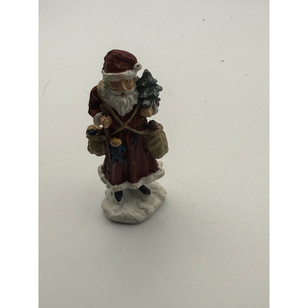 Vintage Miniature Metal Santa Claus Figurine Father Christmas Holiday Decor